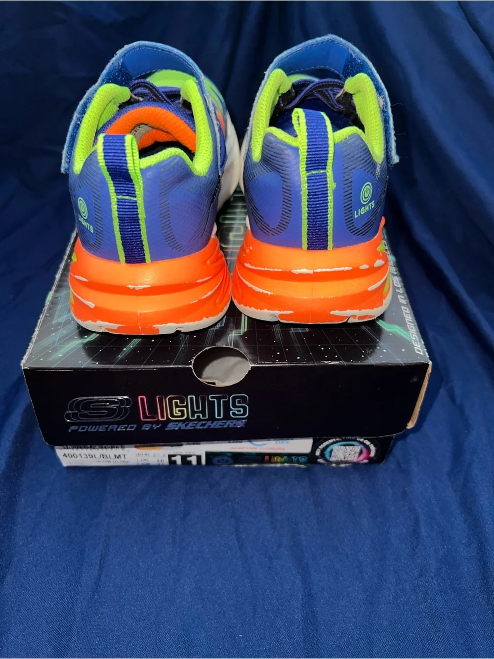 Skechers Kids Blue & Lime Light-Up Sneaker